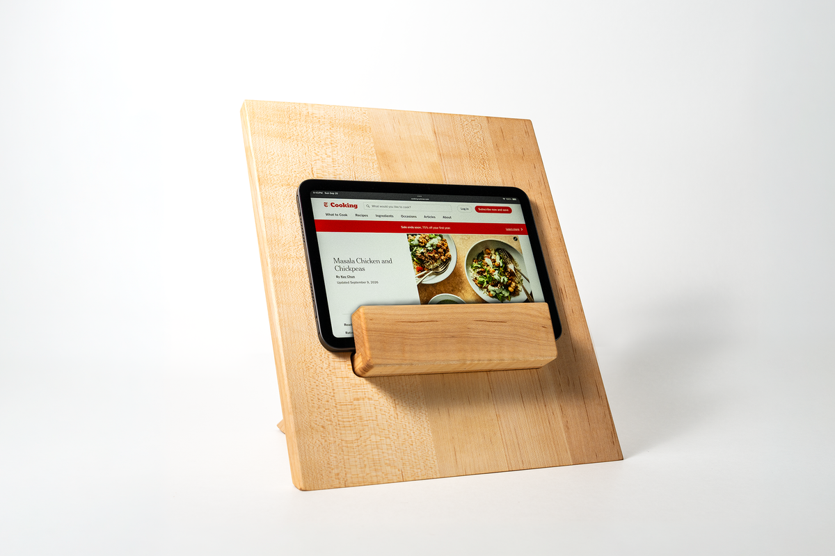 Adjustable Cookbook & Cutting Board Stand