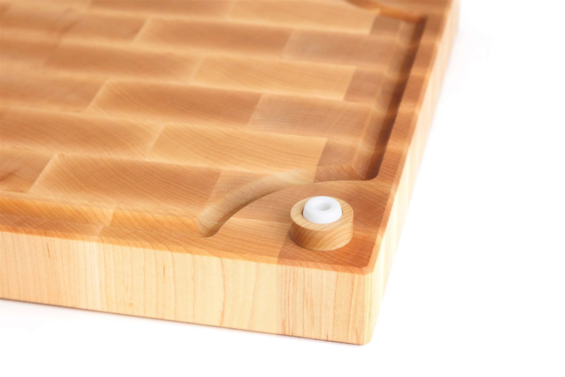 Handcrafted Maple End Grain Butcher Block by The Boardsmith showcasing smooth, detailed craftsmanship.
