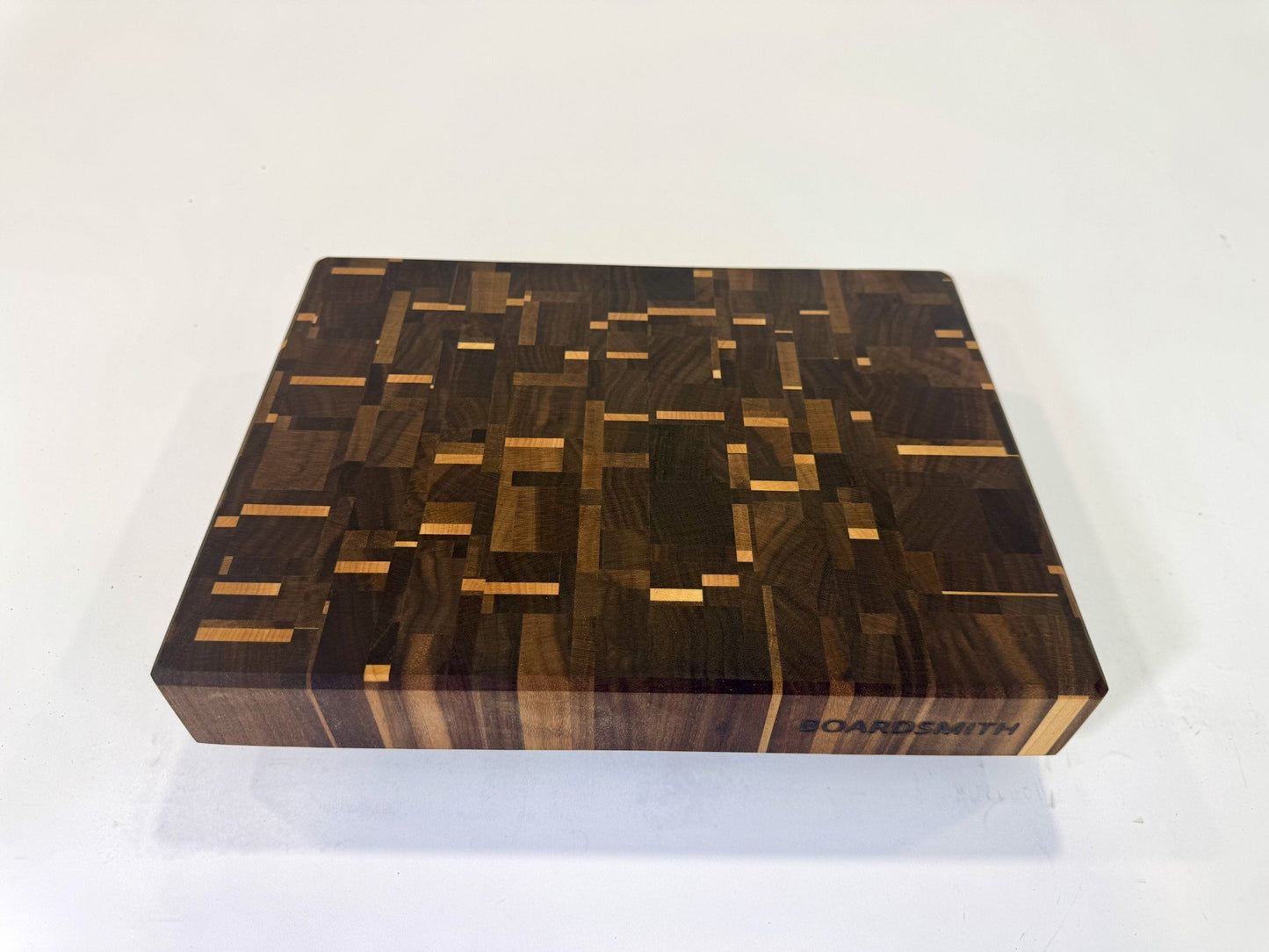 M017 "Stars" Walnut/Maple Rectilinear Mosaic 12 x 9 x 2 (2 Available)